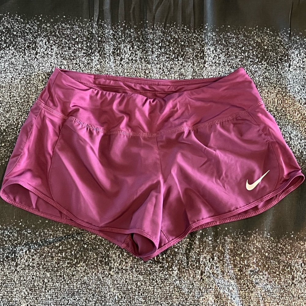 Plum Nike Dry Fit Shorts with Built in Liner - Medium - Great Condition